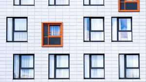 Preview wallpaper facade, windows, building, minimalism, contrast
