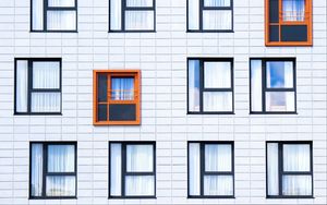 Preview wallpaper facade, windows, building, minimalism, contrast