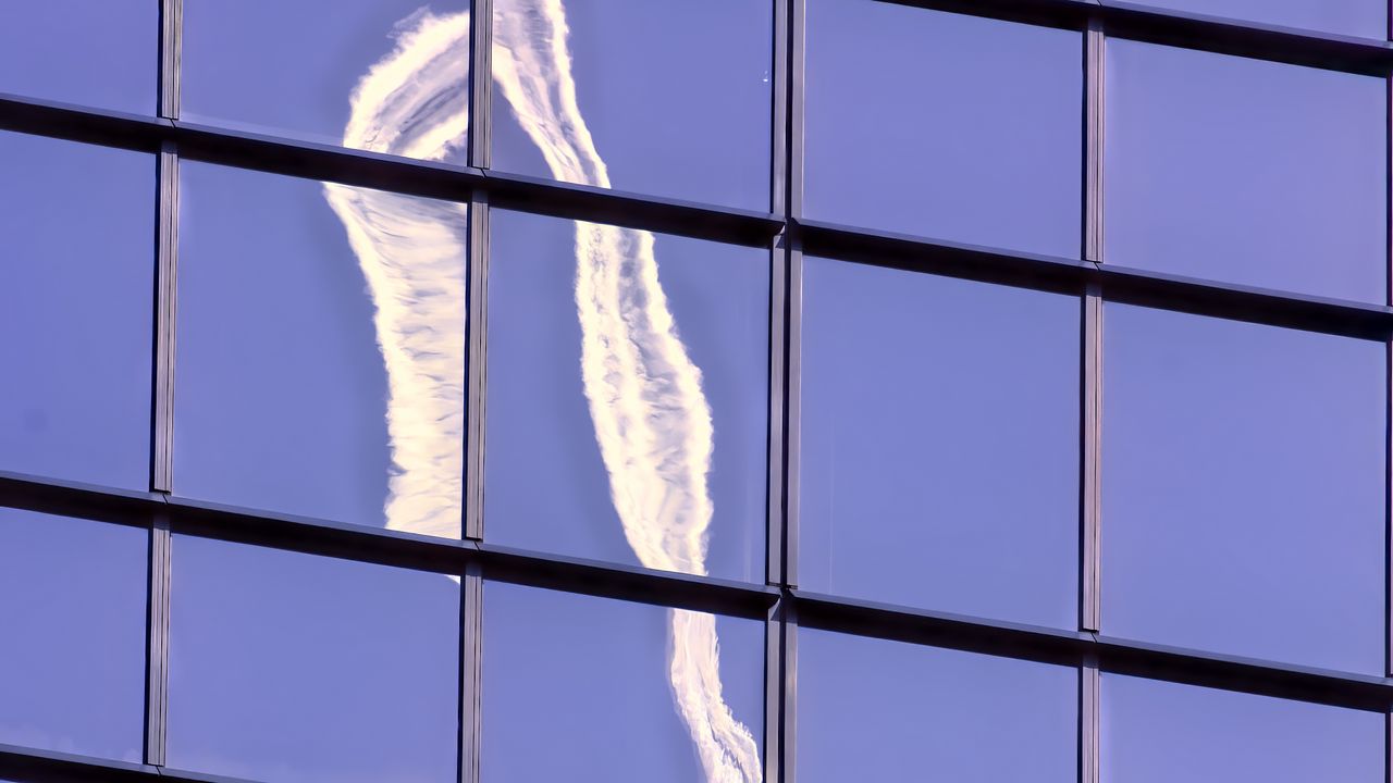 Wallpaper facade, windows, building, reflection, sky