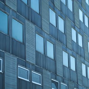 Preview wallpaper facade, windows, building, blue