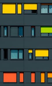 Preview wallpaper facade, windows, colorful, building