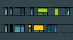 Preview wallpaper facade, windows, colorful, building