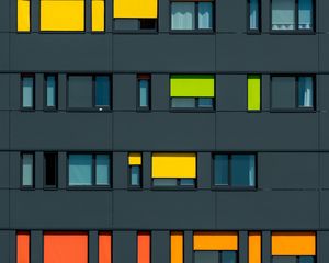 Preview wallpaper facade, windows, colorful, building