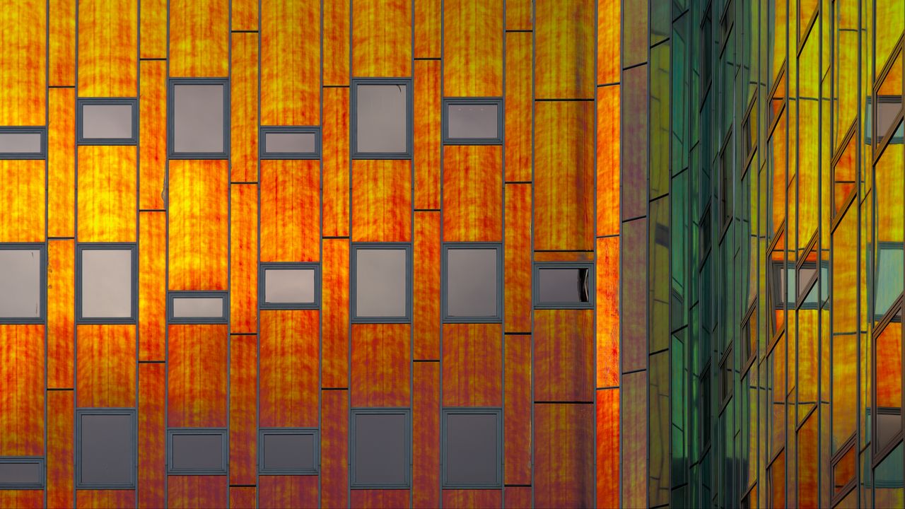 Wallpaper facade, windows, glass, building, bright