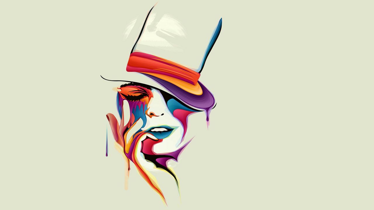 Wallpaper face, drawing, vector, paints, color, amazing