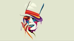 Preview wallpaper face, drawing, vector, paints, color, amazing