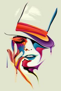 Preview wallpaper face, drawing, vector, paints, color, amazing