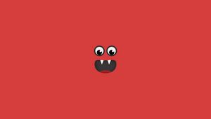 Preview wallpaper face, grin, fangs, vector, art, minimalism