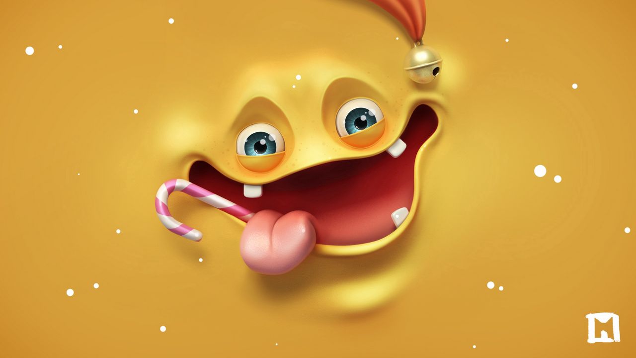 Wallpaper face, happy, render, language, candy