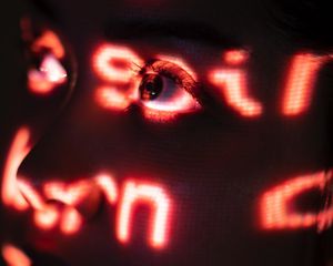Preview wallpaper face, light, letters, red, projection