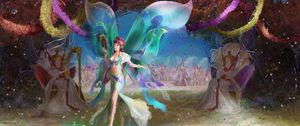 Preview wallpaper fairies, wings, musical instruments, flowers, holiday