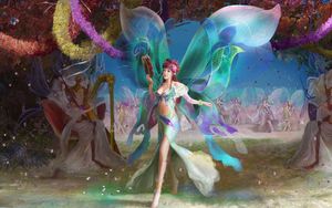 Preview wallpaper fairies, wings, musical instruments, flowers, holiday
