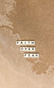 Preview wallpaper faith, inscription, sand