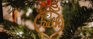 Preview wallpaper faith, word, decoration, christmas tree