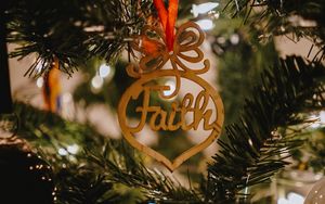 Preview wallpaper faith, word, decoration, christmas tree