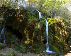 Preview wallpaper falls, germany, wood, moss, rock, break