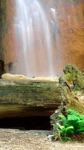 Preview wallpaper falls, logs, trees, rocks, berry creek, california