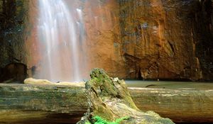 Preview wallpaper falls, logs, trees, rocks, berry creek, california