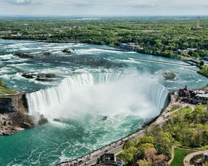 Preview wallpaper falls, niagara, from above, look, steam, expensive