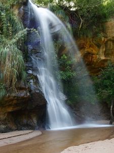 Preview wallpaper falls, rocks, sand, cascades