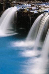 Preview wallpaper falls, stream, stones, water, blue, arkansas