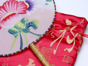 Preview wallpaper fan, fabric, china, embroidery