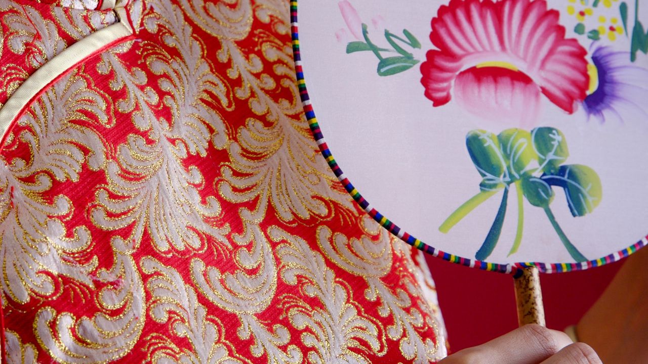Wallpaper fan, kimono, fabrics, patterns