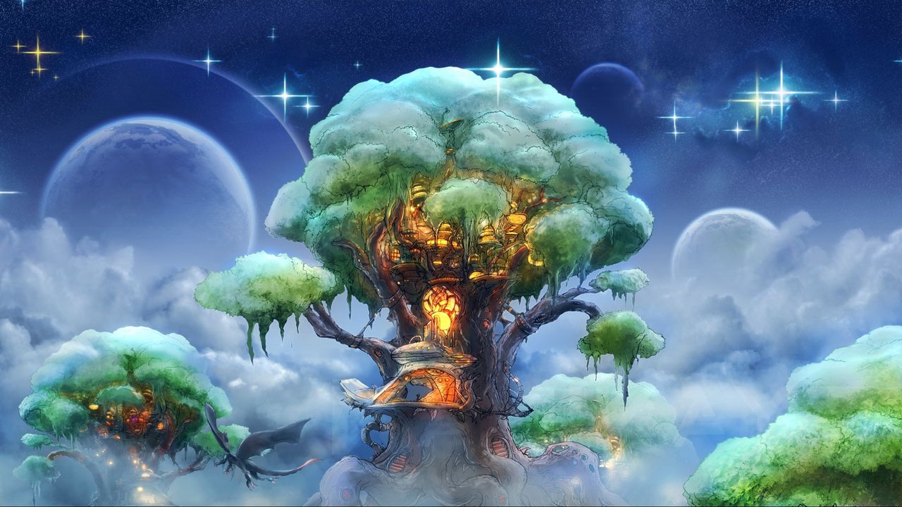 Wallpaper fantasy, tree, art, magic