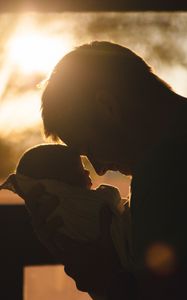 Preview wallpaper father, child, care, tenderness