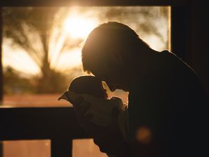 Preview wallpaper father, child, care, tenderness