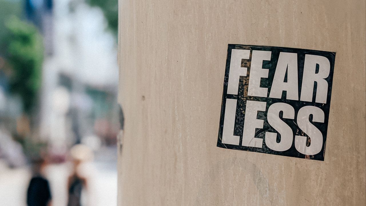 Wallpaper fear, phrase, motivation, inscription, sticker