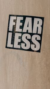 Preview wallpaper fear, phrase, motivation, inscription, sticker