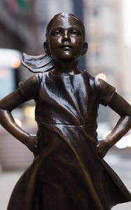 Preview wallpaper fearless girl, sculpture, bronze, new york