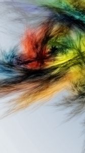Preview wallpaper feathers, lines, multi-colored, background, brush
