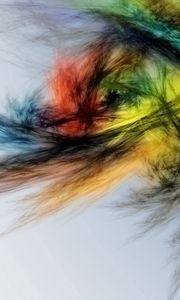 Preview wallpaper feathers, lines, multi-colored, background, brush