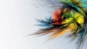 Preview wallpaper feathers, lines, multi-colored, background, brush