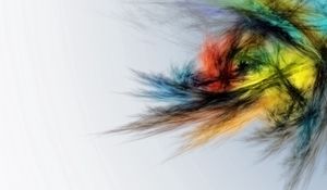 Preview wallpaper feathers, lines, multi-colored, background, brush