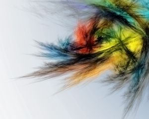 Preview wallpaper feathers, lines, multi-colored, background, brush