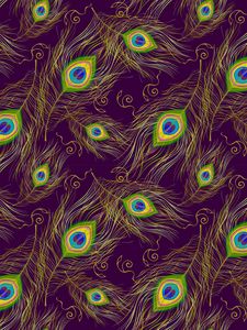 Preview wallpaper feathers, peacock, patterns, colorful