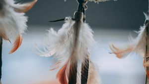 Preview wallpaper feathers, pendant, decoration, macro