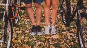 Preview wallpaper feet, autumn, foliage