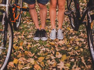 Preview wallpaper feet, autumn, foliage