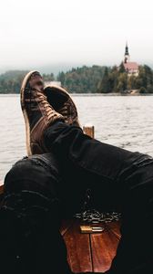 Preview wallpaper feet, boat, travel