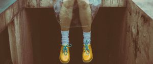 Preview wallpaper feet, boots, rain gear, hipster