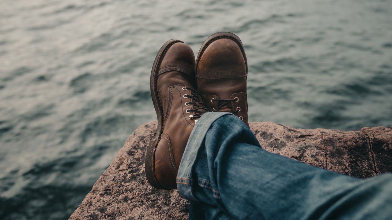 Wallpaper feet, boots, sea, water, pier