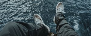 Preview wallpaper feet, rocks, ocean, water