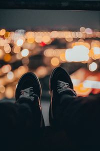 Preview wallpaper feet, sneakers, shoes, bokeh, blur