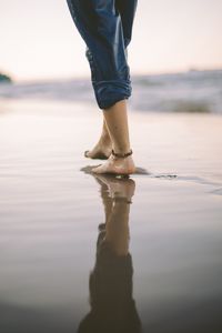 Preview wallpaper feet, step, beach, water, sand