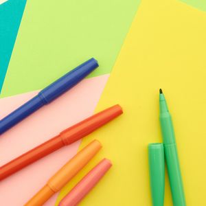 Preview wallpaper felttip pens, multicolored, paper, surface