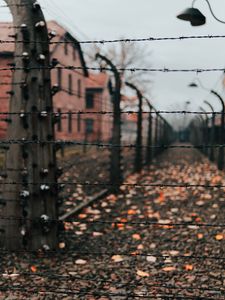 Preview wallpaper fence, barbed wire, wire, spikes